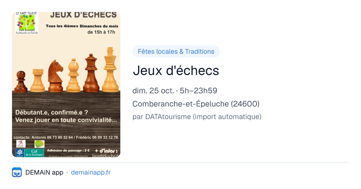 Jeux d'échecs — Comberanche-et-Épeluche