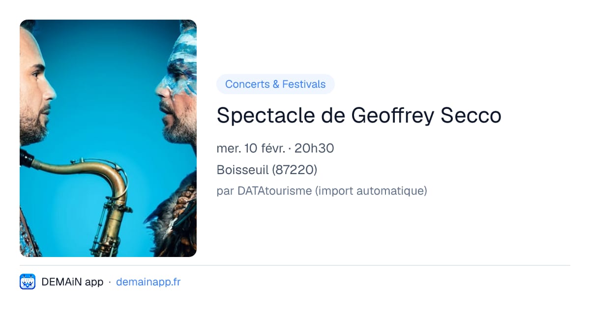 Spectacle de Geoffrey Secco — Boisseuil