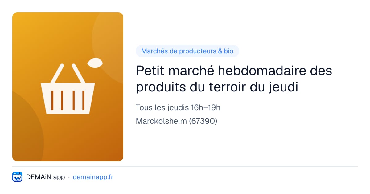 Petit marché hebdomadaire des produits du terroir du jeudi — Marckolsheim