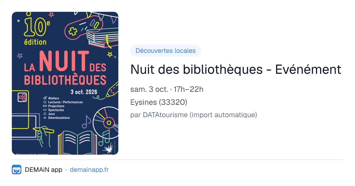 Nuit des bibliothèques - Evénément — Eysines