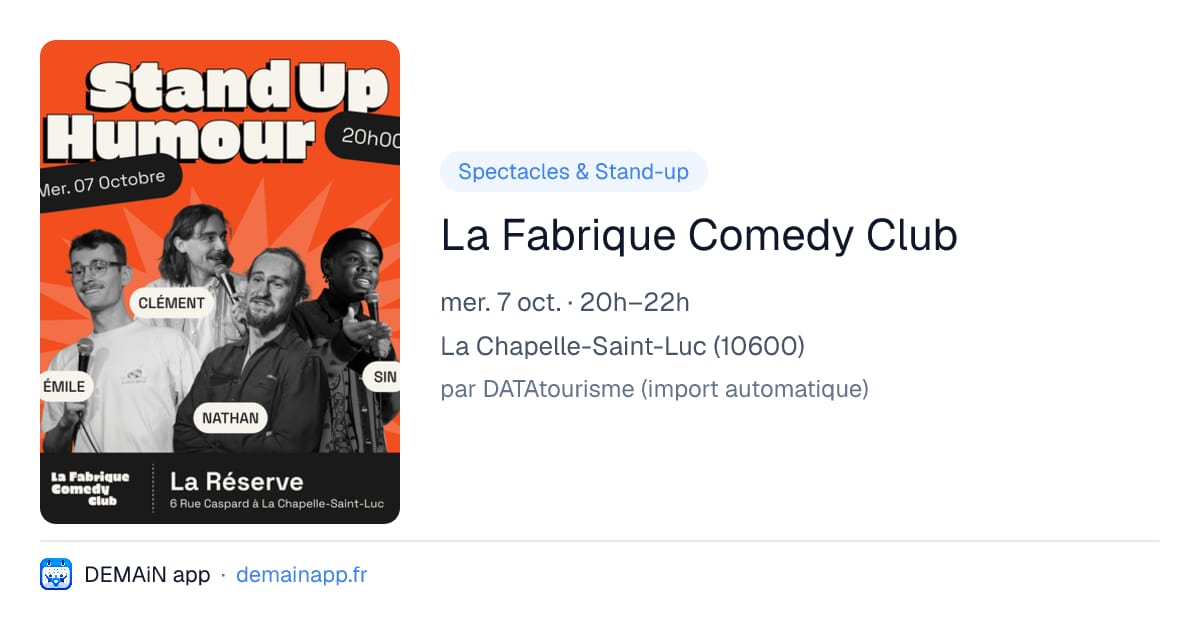 La Fabrique Comedy Club — La Chapelle-Saint-Luc