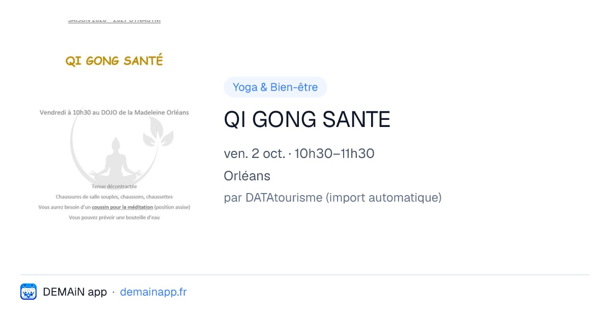 QI GONG SANTE — Orléans
