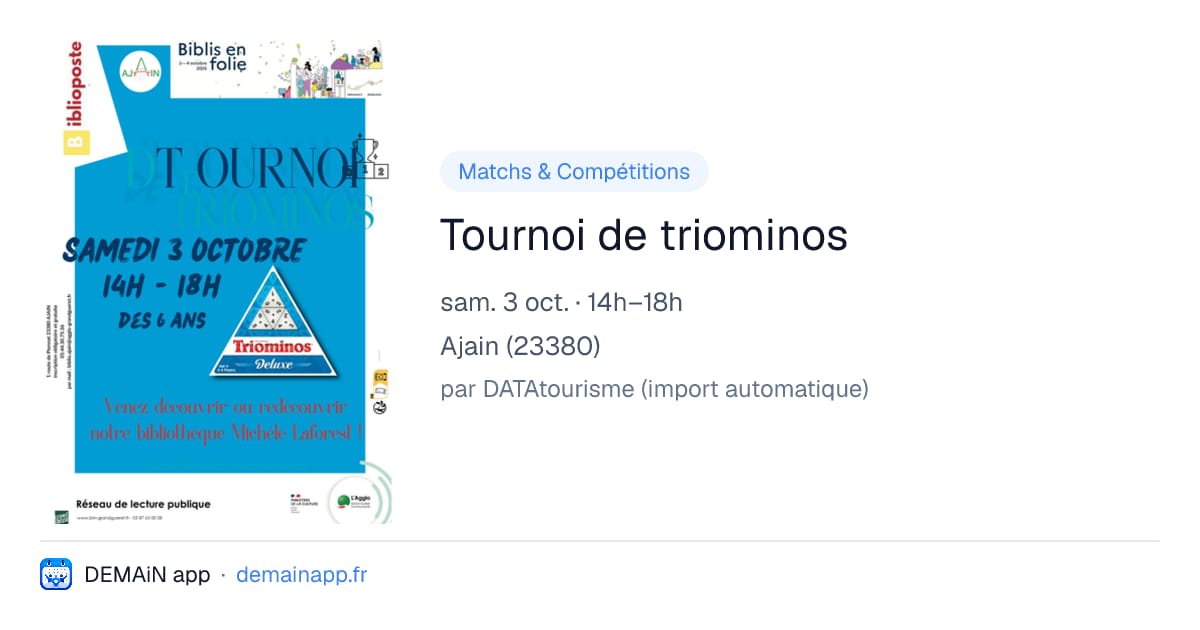 Tournoi de triominos — Ajain