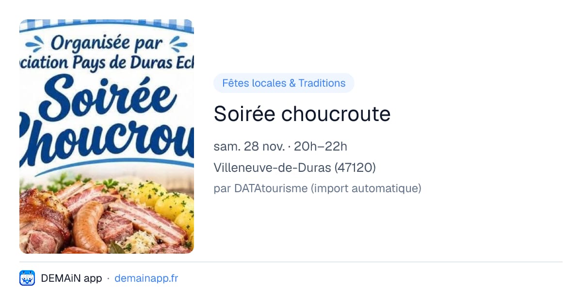 Soirée choucroute — Villeneuve-de-Duras