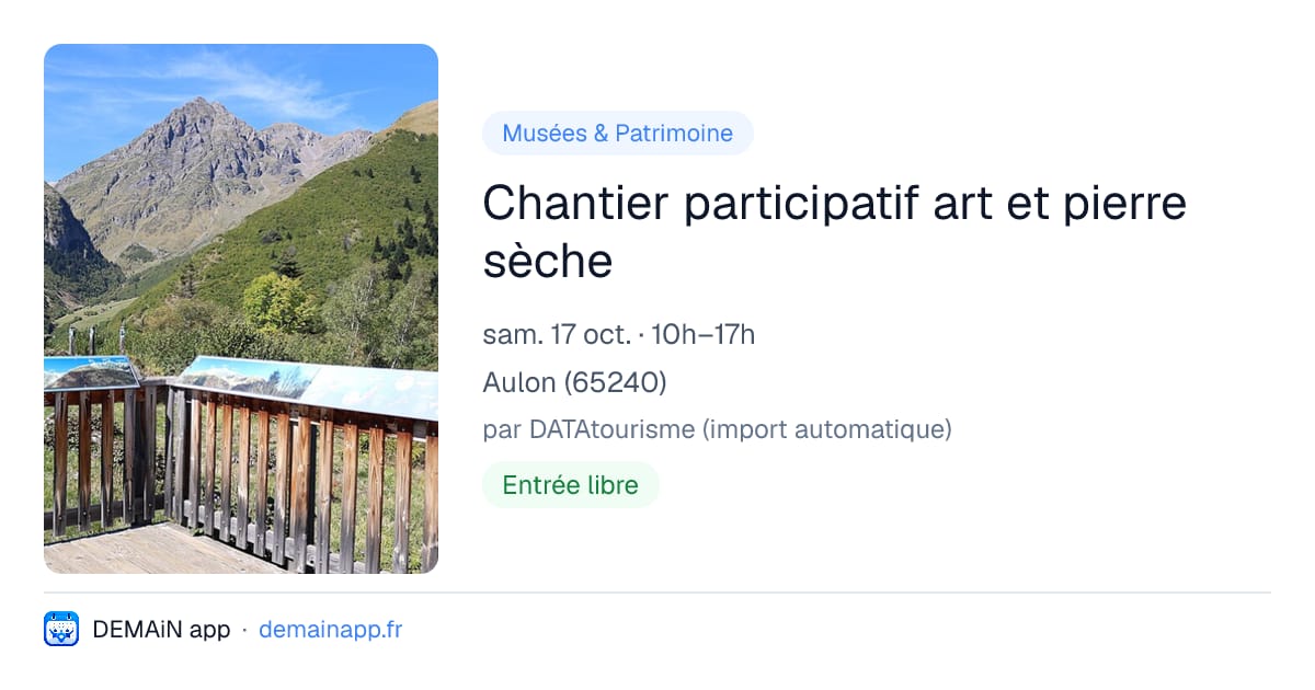Chantier participatif art et pierre sèche — Aulon