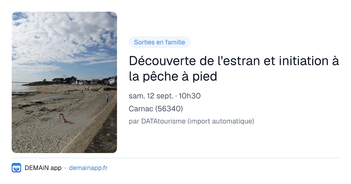 Découverte de l'estran et initiation à la pêche à pied — Carnac