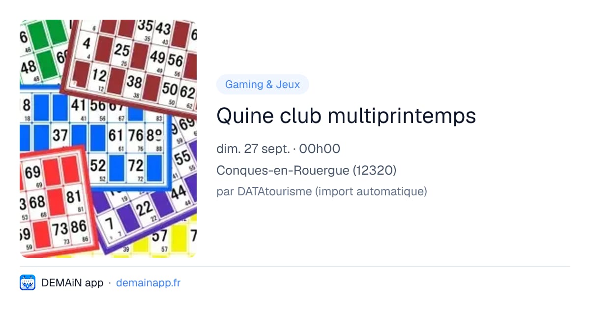 Quine club multiprintemps — Conques-en-Rouergue