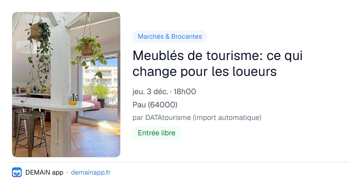 Meublés de tourisme: ce qui change pour les loueurs — Pau