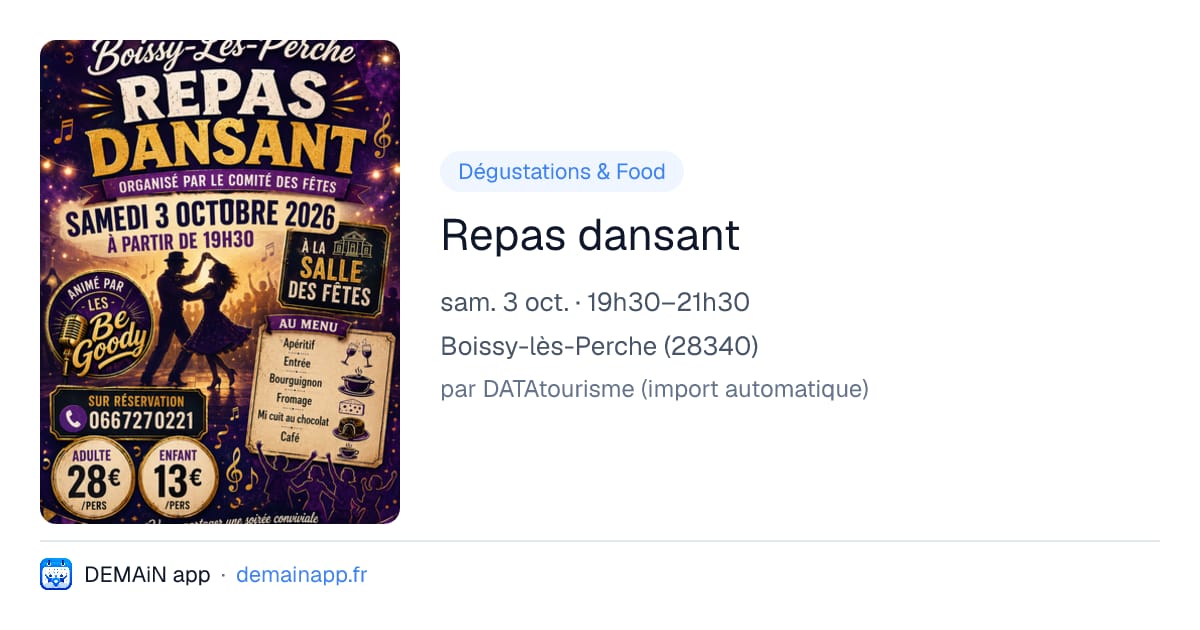 Repas dansant — Boissy-lès-Perche