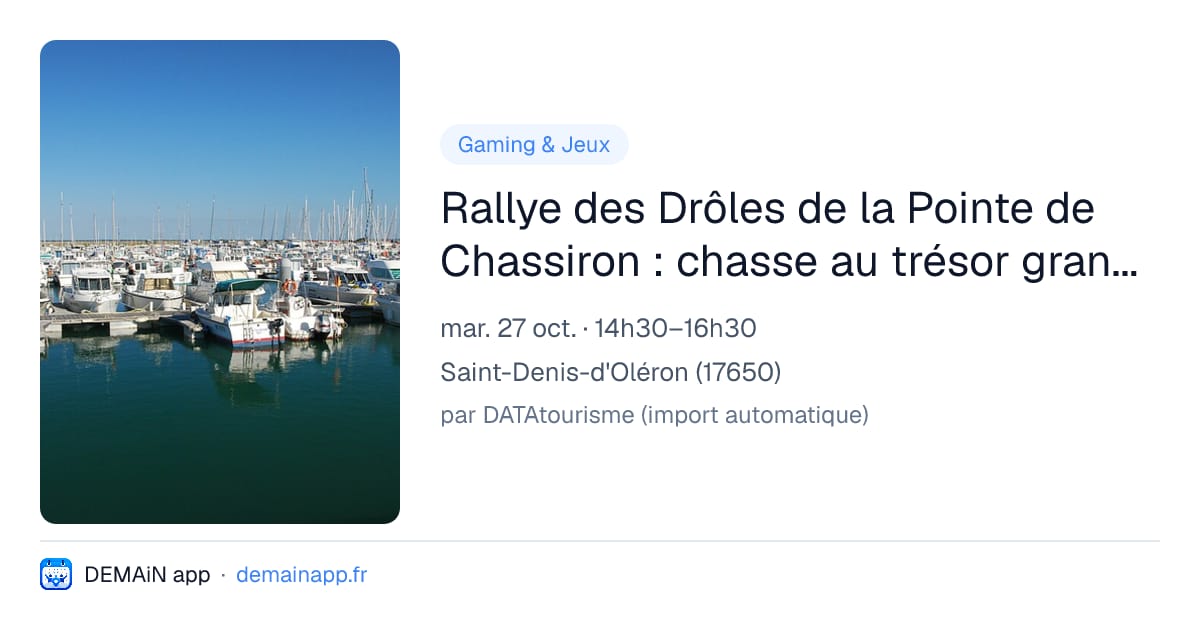 Rallye des Drôles de la Pointe de Chassiron : chasse au trésor grandeur nature et animée — Saint-Denis-d'Oléron