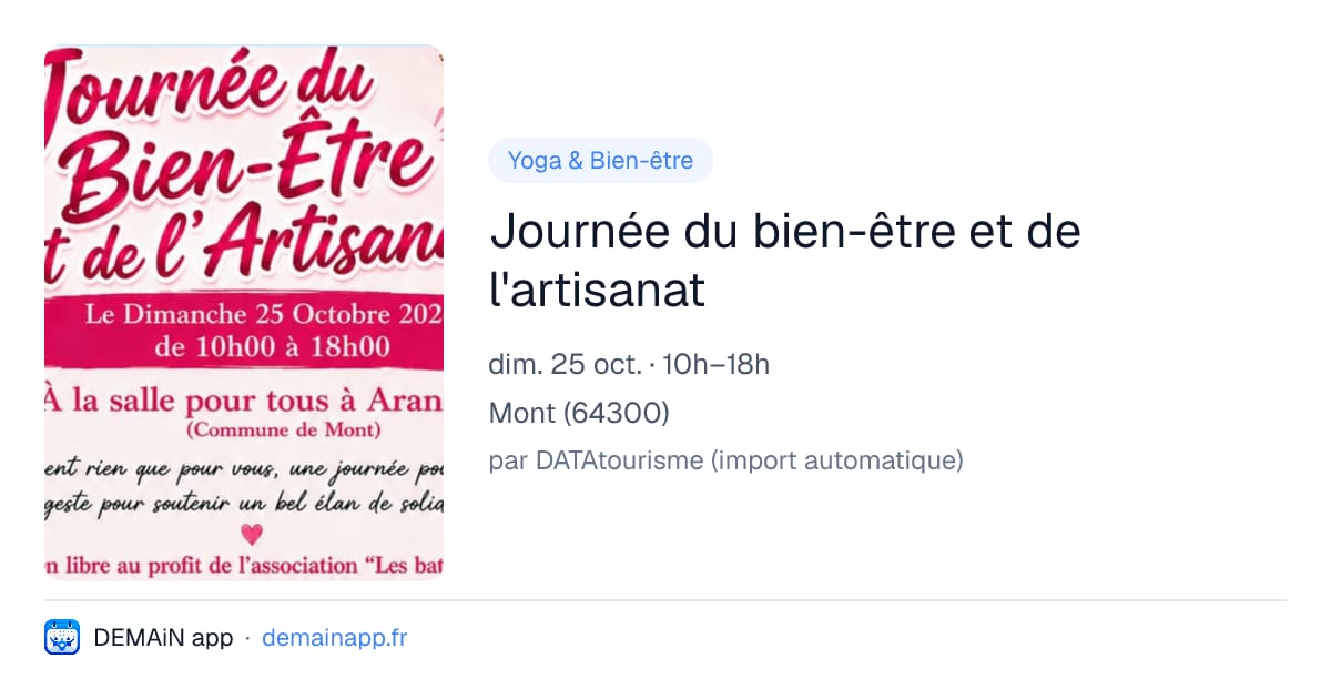 Journée du bien-être et de l'artisanat — Mont