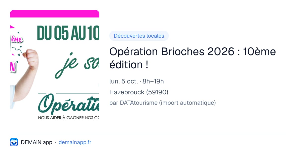 Opération Brioches 2026 : 10ème édition ! — Hazebrouck