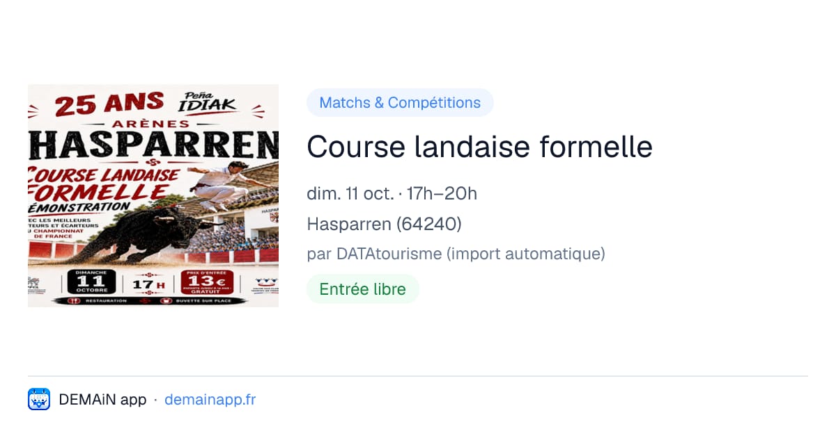 Course landaise formelle — Hasparren