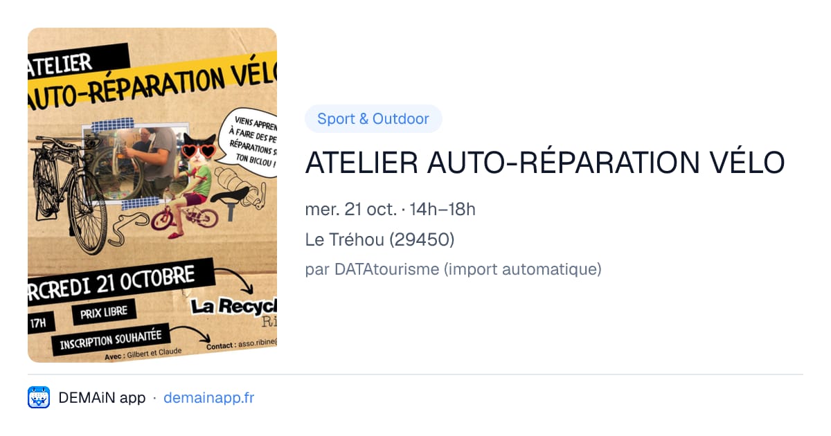 ATELIER AUTO-RÉPARATION VÉLO — Le Tréhou