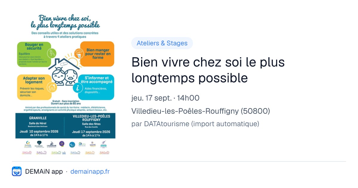 Bien vivre chez soi le plus longtemps possible — Villedieu-les-Poêles-Rouffigny