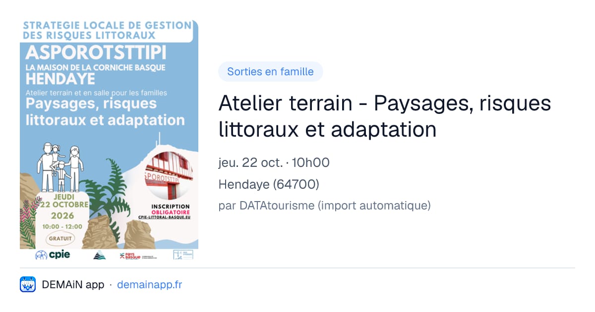 Atelier terrain - Paysages, risques littoraux et adaptation — Hendaye