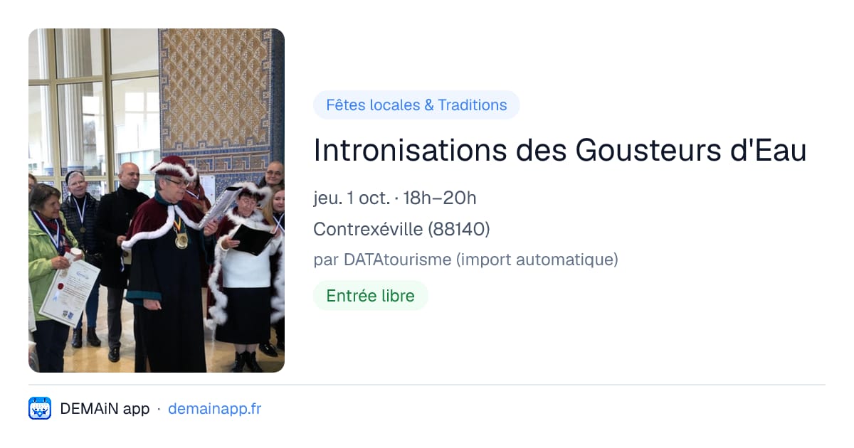 Intronisations des Gousteurs d'Eau — Contrexéville