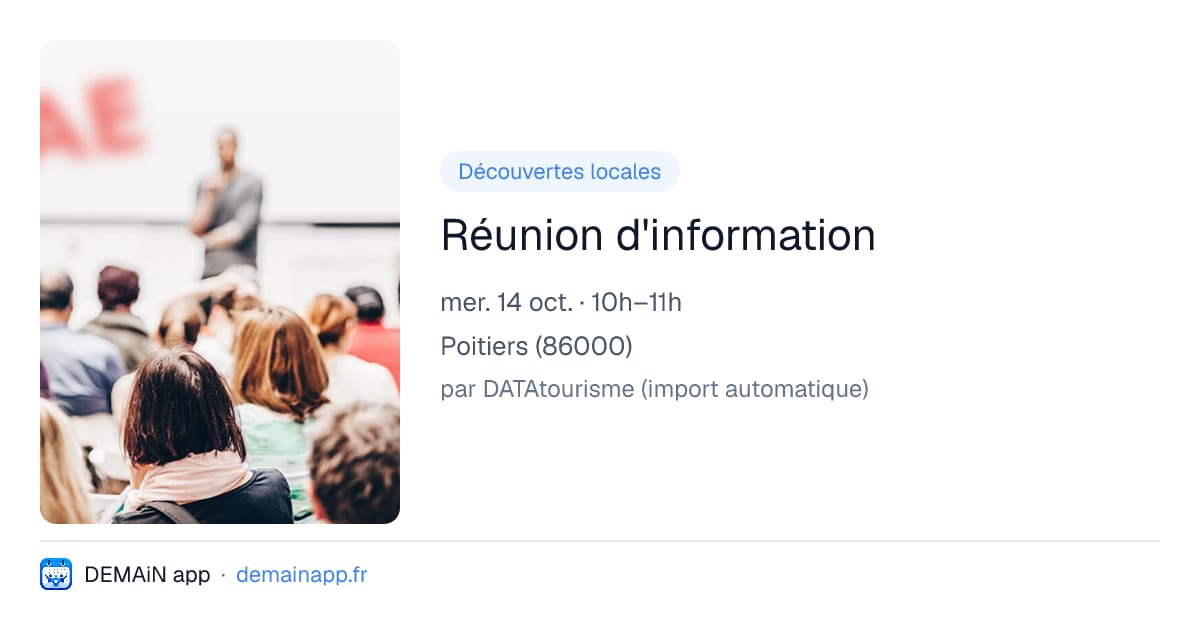 Réunion d'information — Poitiers