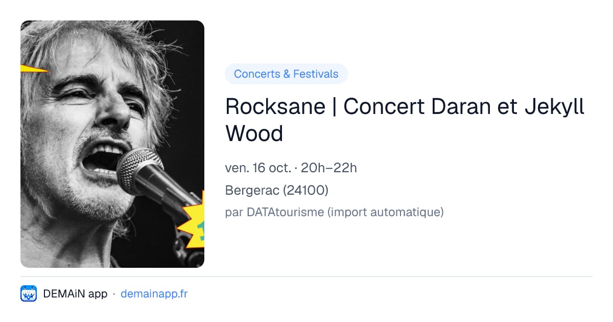 Rocksane | Concert Daran et Jekyll Wood — Bergerac