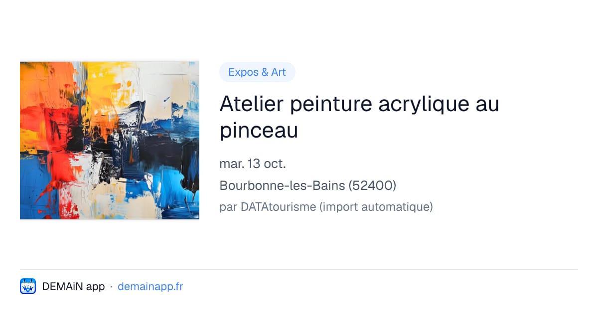 Atelier peinture acrylique au pinceau — Bourbonne-les-Bains