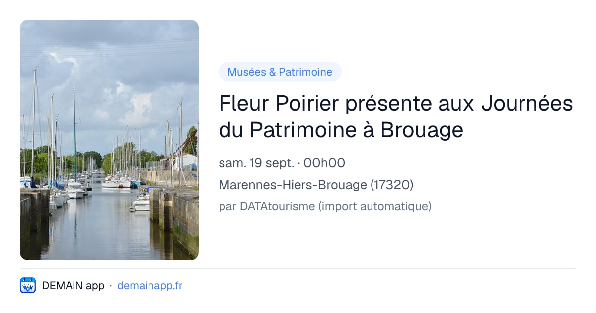 Fleur Poirier présente aux Journées du Patrimoine à Brouage — Marennes-Hiers-Brouage