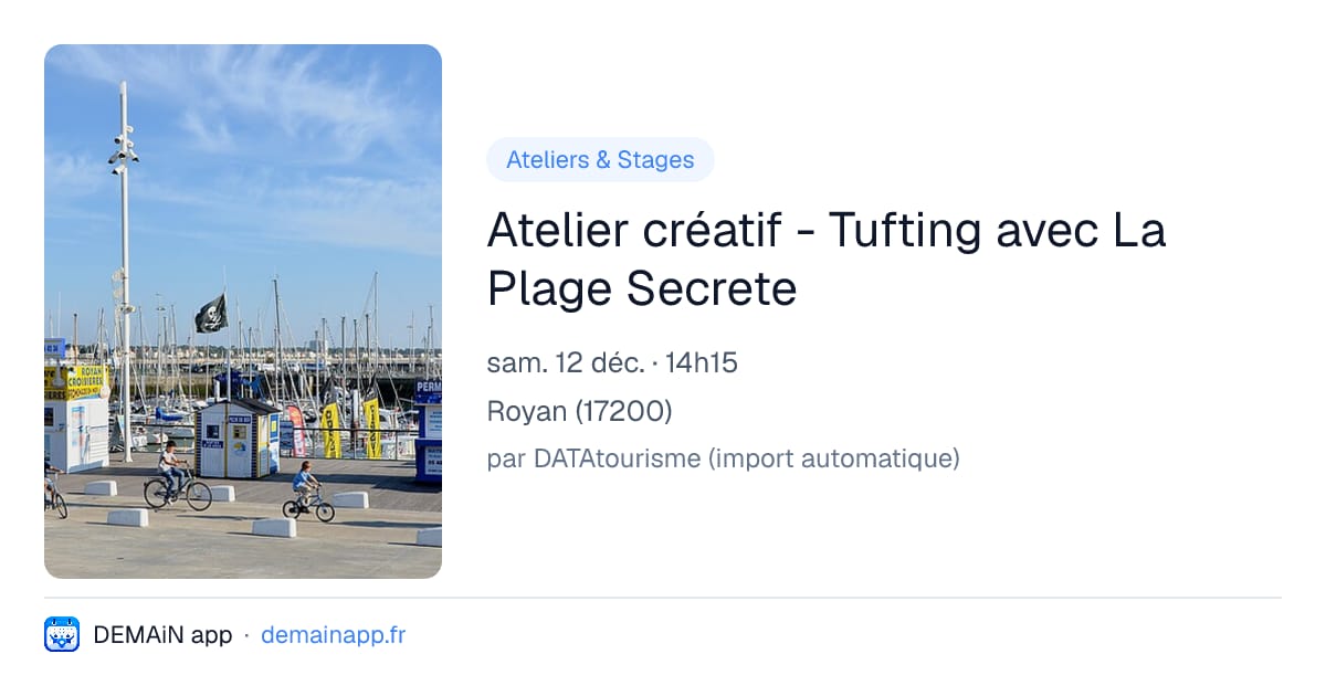 Atelier créatif - Tufting avec La Plage Secrete — Royan