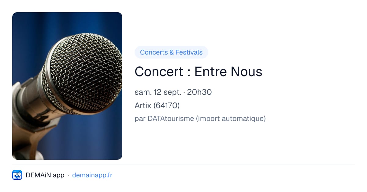 Concert : Entre Nous — Artix