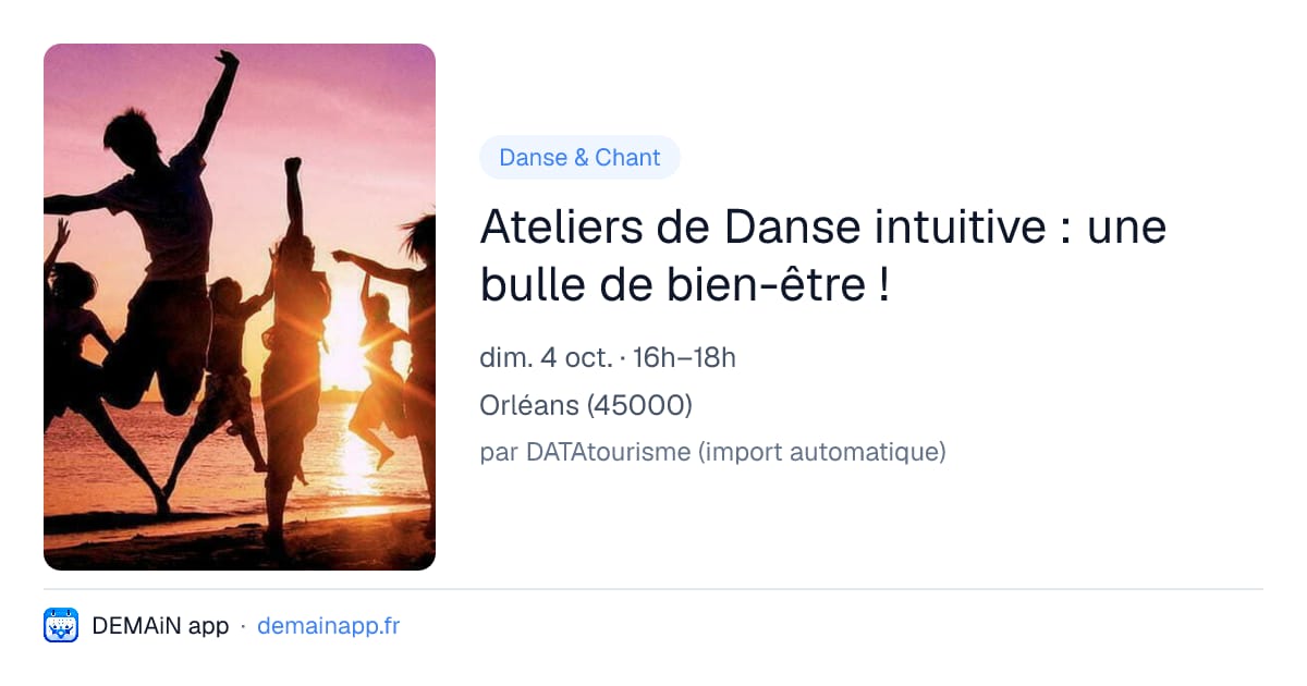 Ateliers de Danse intuitive : une bulle de bien-être ! — Orléans
