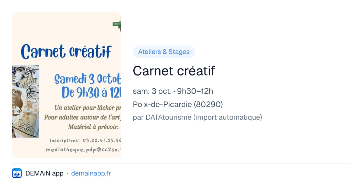 Carnet créatif — Poix-de-Picardie