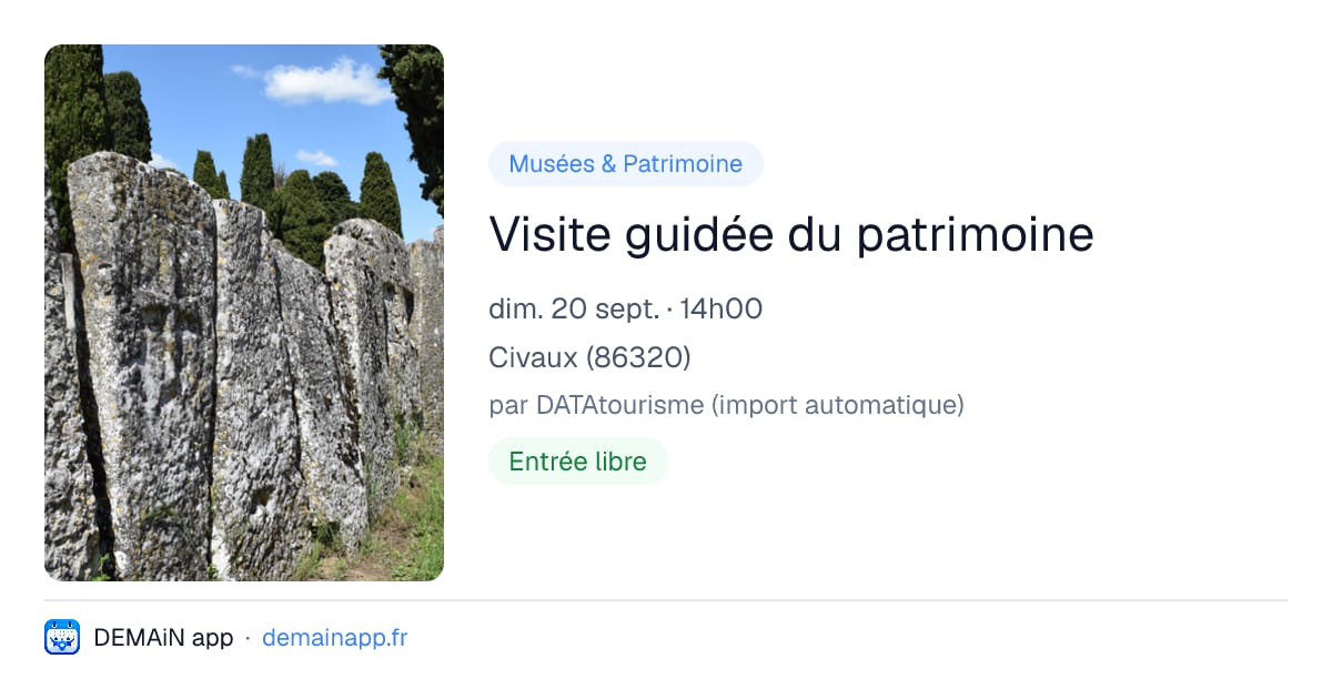 Visite guidée du patrimoine — Civaux