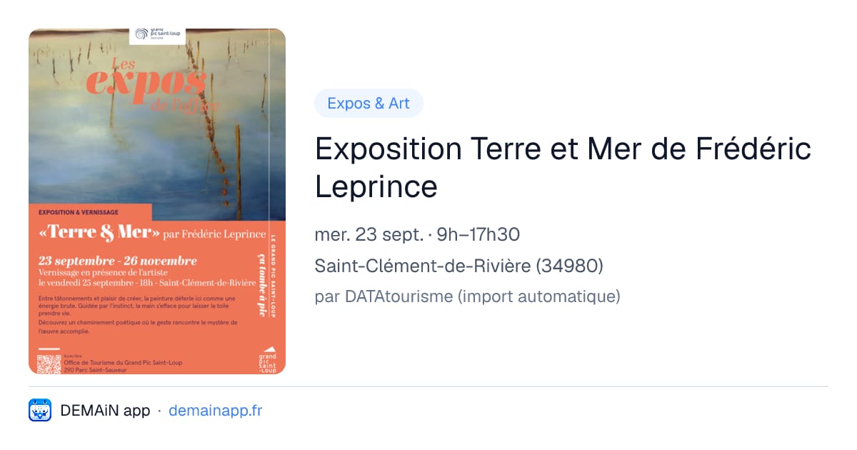 Exposition Terre et Mer de Frédéric Leprince — Saint-Clément-de-Rivière