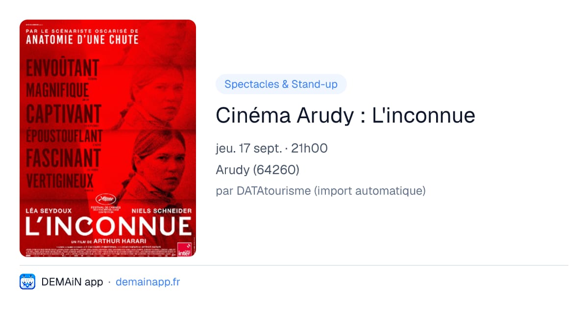 Cinéma Arudy : L'inconnue — Arudy
