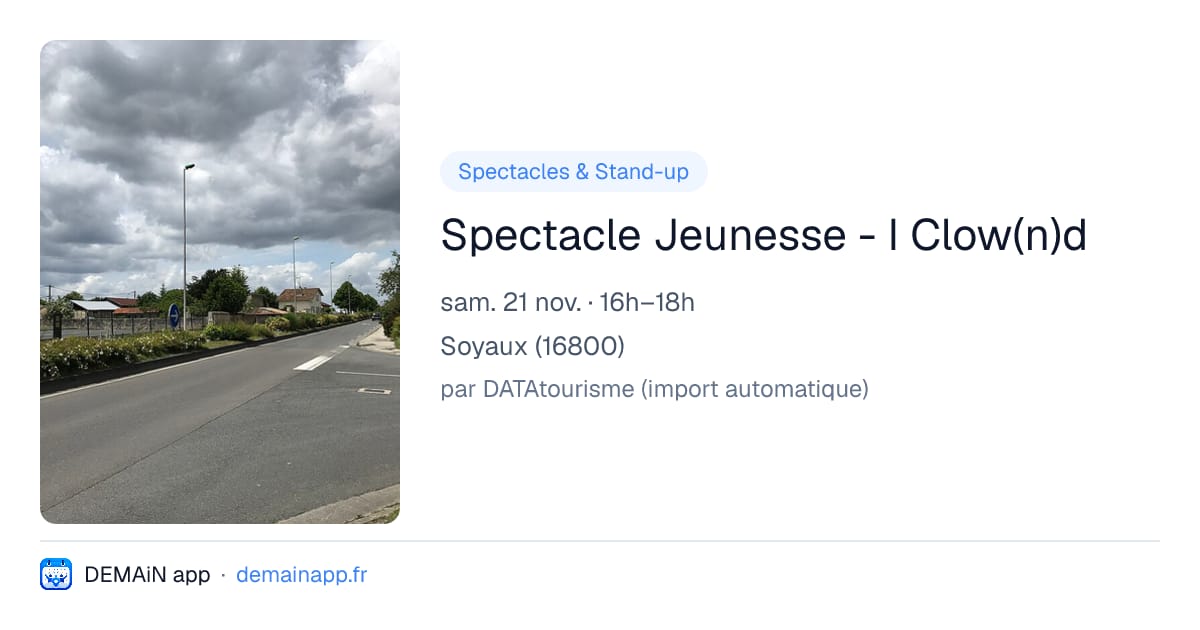 Spectacle Jeunesse - I Clow(n)d — Soyaux