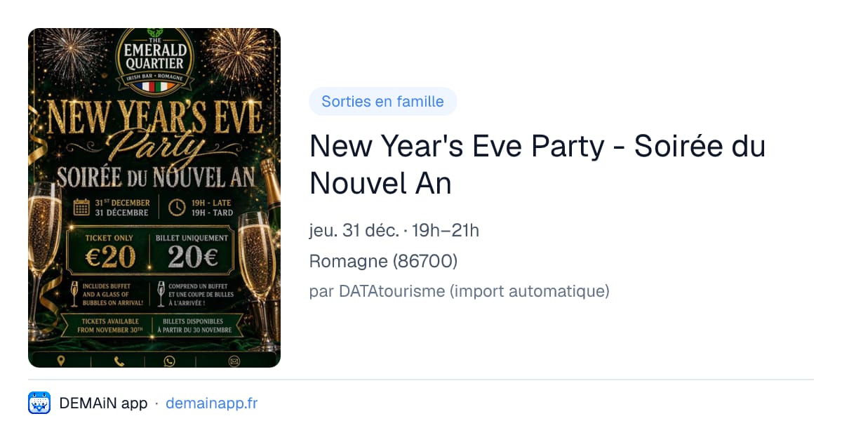 New Year's Eve Party - Soirée du Nouvel An — Romagne