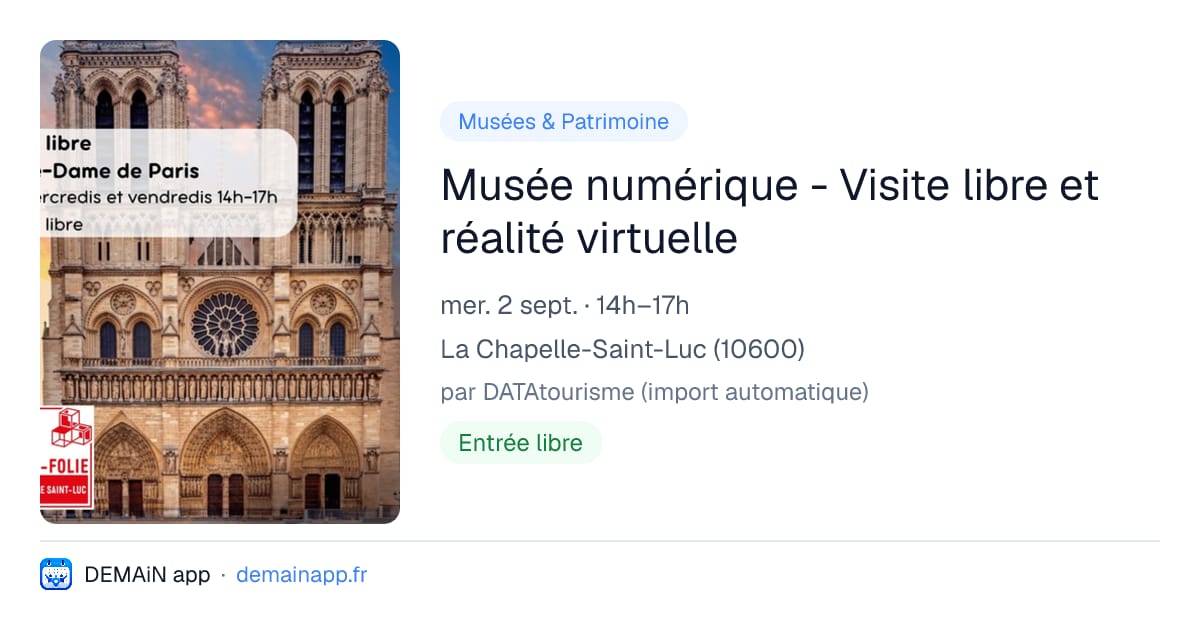 Musée numérique - Visite libre et réalité virtuelle — La Chapelle-Saint-Luc