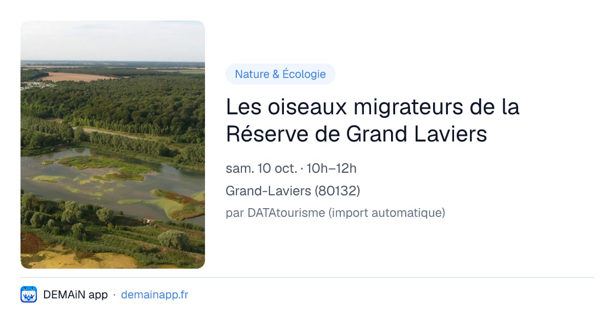 Les oiseaux migrateurs de la Réserve de Grand Laviers — Grand-Laviers