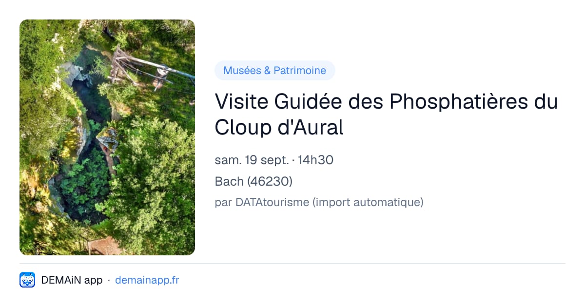 Visite Guidée des Phosphatières du Cloup d'Aural — Bach