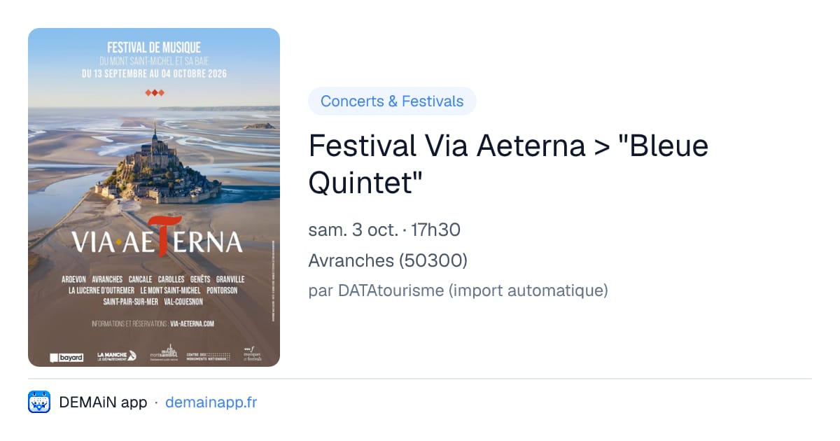 Festival Via Aeterna > "Bleue Quintet" — Avranches