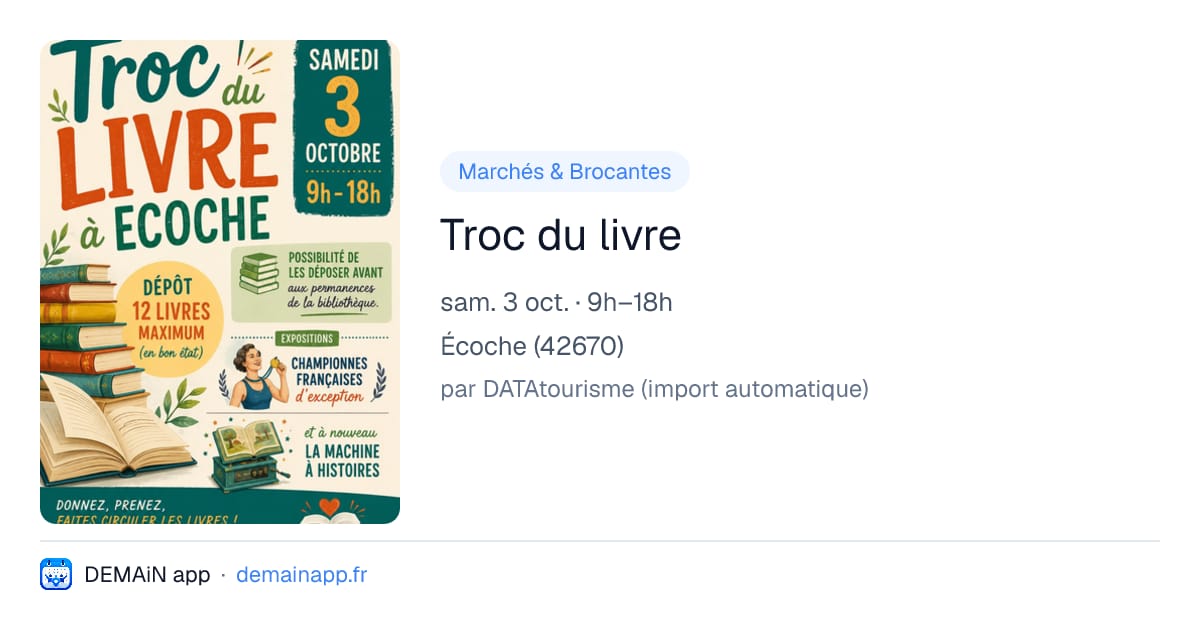 Troc du livre — Écoche