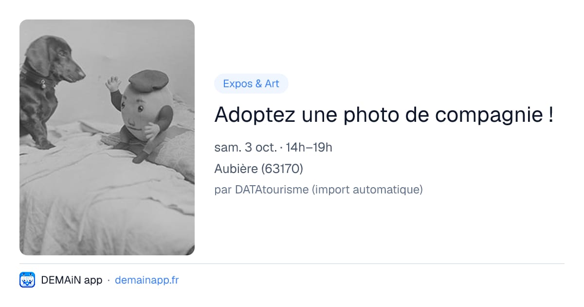 Adoptez une photo de compagnie ! — Aubière