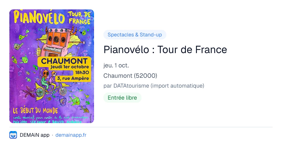 Pianovélo : Tour de France — Chaumont