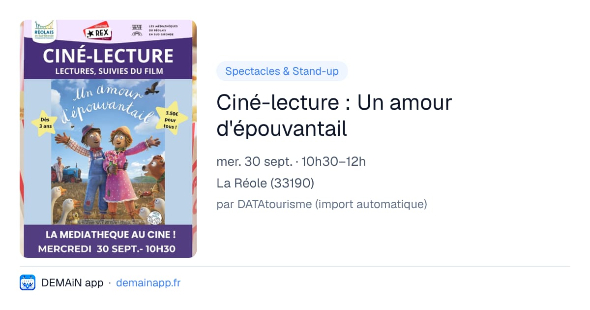 Ciné-lecture : Un amour d'épouvantail — La Réole