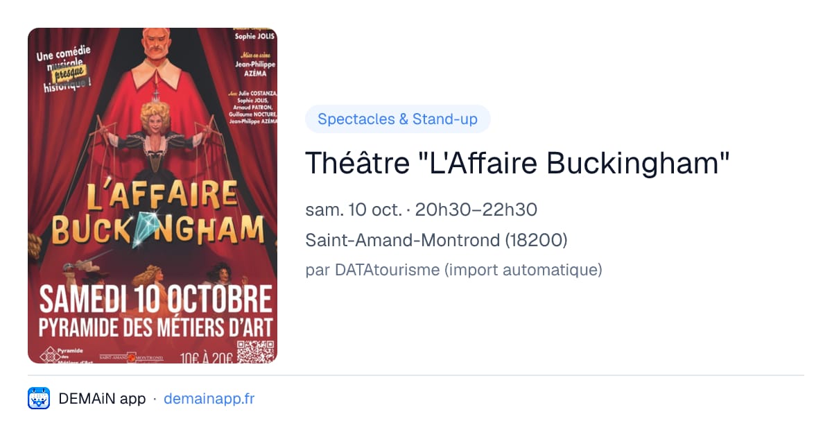 Théâtre "L'Affaire Buckingham" — Saint-Amand-Montrond