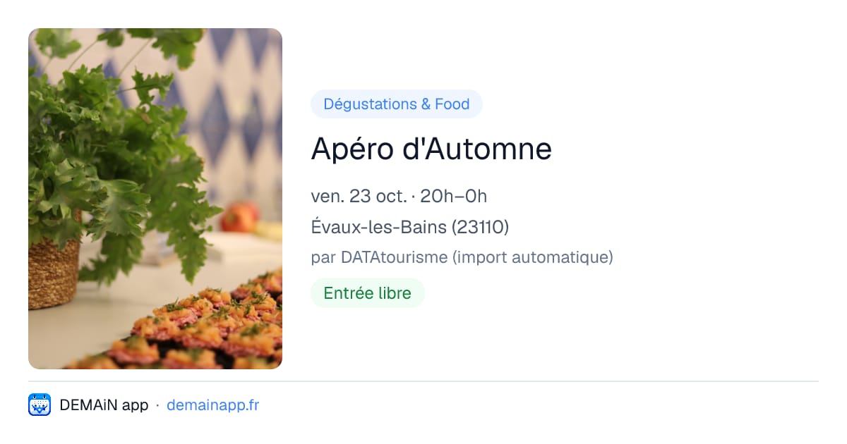 Apéro d'Automne — Évaux-les-Bains