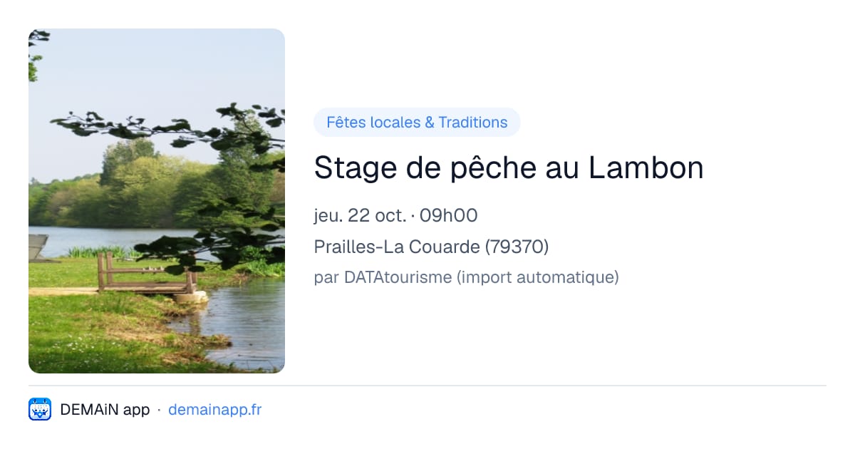 Stage de pêche au Lambon — Prailles-La Couarde