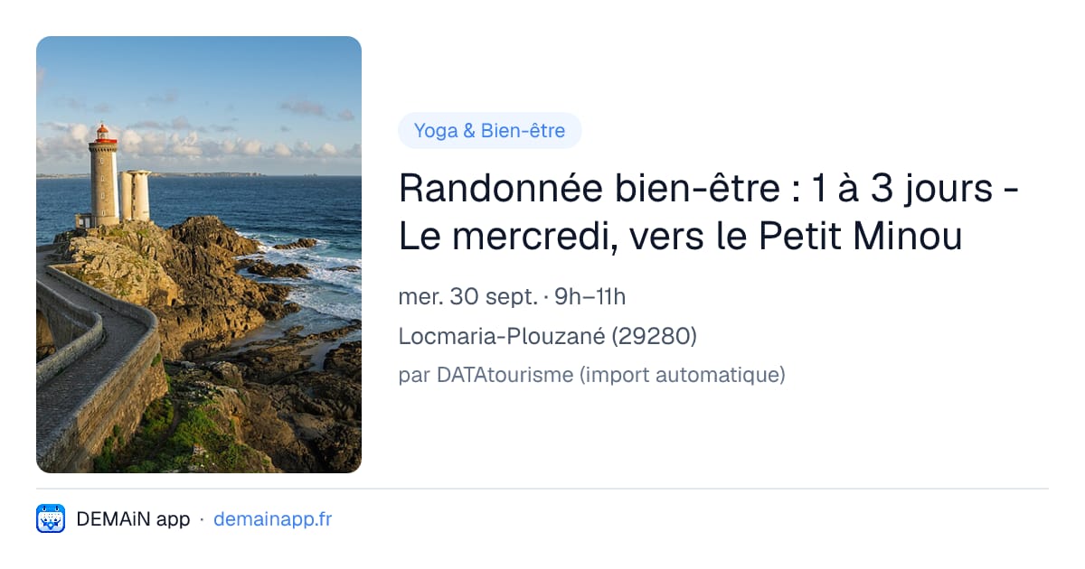 Randonnée bien-être : 1 à 3 jours - Le mercredi, vers le Petit Minou — Locmaria-Plouzané