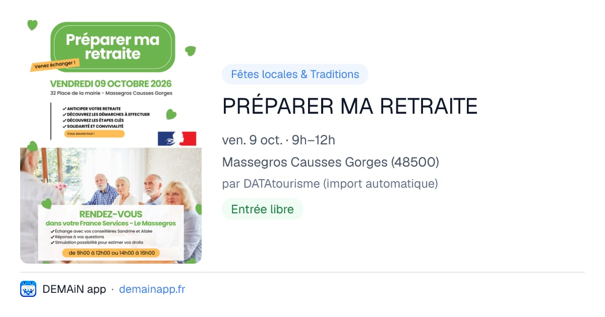 PRÉPARER MA RETRAITE — Massegros Causses Gorges