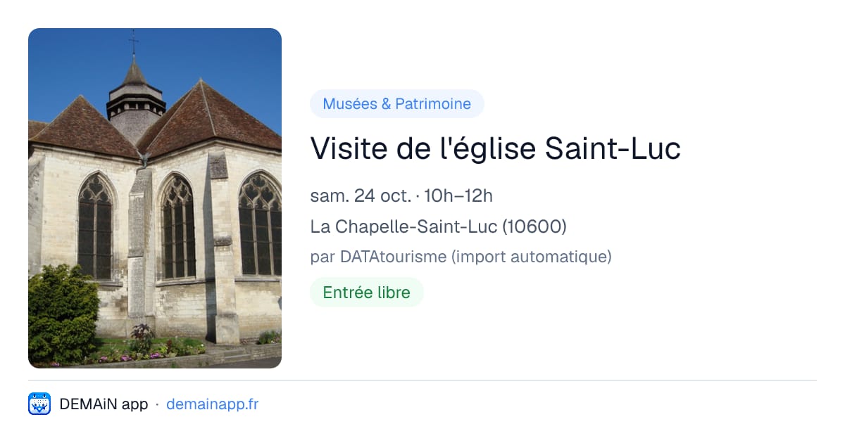 Visite de l'église Saint-Luc — La Chapelle-Saint-Luc