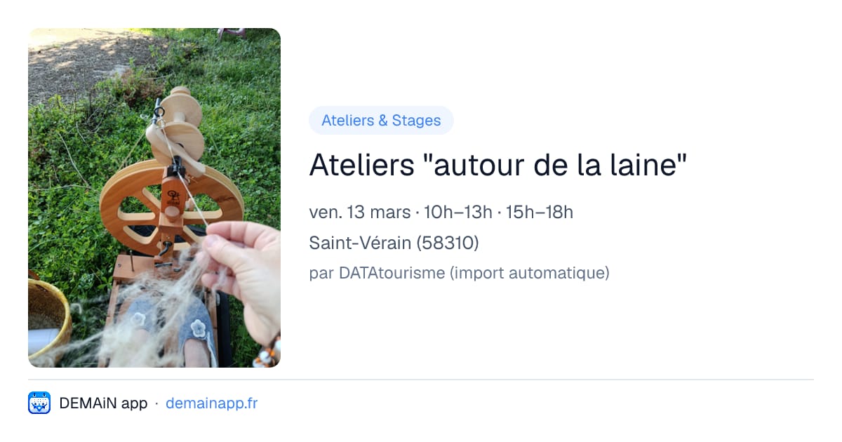 Ateliers "autour de la laine" — Saint-Vérain