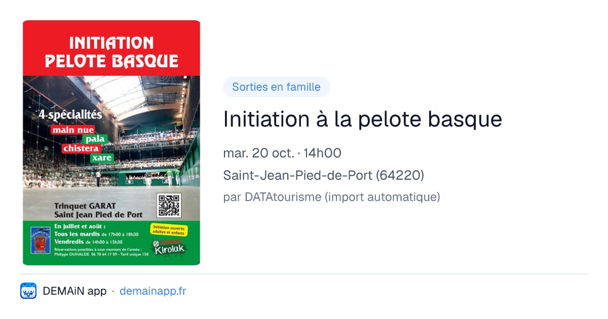 Initiation à la pelote basque — Saint-Jean-Pied-de-Port